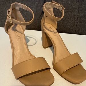 MICHAEL Michael Kors Tan Ankle-Strap Block Heel Sandals